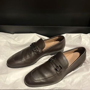 SALVATORE FERRAGAMO MENS DARK BROWN LOAFER SIZE 8.5